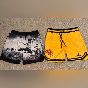 Bruce Lee Yellow and Black Athletic Shorts